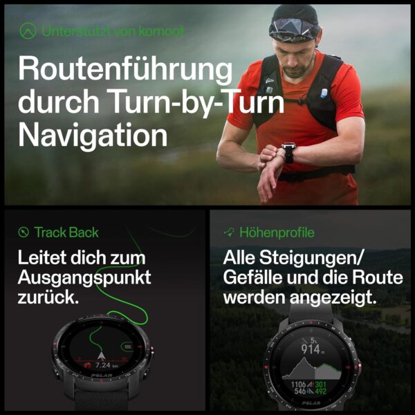 POLAR Grit X Pro - GPS Multisport Smartwatch - Military Durability, Sapphire Glass, Wrist-Based Heart Rate, Long Battery Life, Navigation - Ideal for Outdoor Sports, Trail Running, Hiking