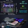 Kwumsy K3 Touchscreen Gaming Mechanical Keyboard - 82 Key Portable USB Wired RGB LED Backlit N-Key Compact Keyboard With 13" Foldable 0-90 Degree Portable Screen, Plug and Play for Wins Mac