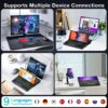 Kwumsy K3 Touchscreen Gaming Mechanical Keyboard - 82 Key Portable USB Wired RGB LED Backlit N-Key Compact Keyboard With 13" Foldable 0-90 Degree Portable Screen, Plug and Play for Wins Mac