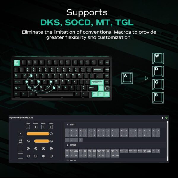 BOOG75 75% Gaming Keyboard with GATERON KS-37B Magnetic Switches, Rapid Trigger Toggle Hall Effect Keyboard, Hot Swappable, Gasket Mount Wired Custom Aluminum HE Key Board for Laptop PC (Black)