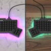 Apos ErgoDox 76 "Hot DOX V2 Split Ergonomic Mechanical Keyboard — Ortholinear, Indicator Screen, QMK/VIA Firmware, RGB, USB-C, PBT Keycaps, Hotswap (Dark - Kailh Rose Red Switches)