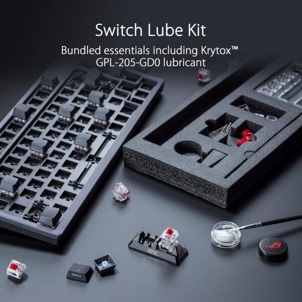ASUS ROG Azoth 75 Wireless DIY Custom Gaming Keyboard, OLED Display, Gasket-Mount, Three-Layer Dampening, Hot-Swappable Pre-lubed ROG NX Storm Switches & Keyboard Stabilizers, PBT Keycaps, RGB