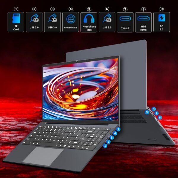 Gaming Laptop, Laptop i5 Up to 3.60GHZ, 16 Inch Laptops Computer 16GB RAM 512GB SSD, Laptops HD 1920X1200 Display, Backlit Keyboard, WiFi 5 Notebook Computer, 180 Angle Opening for Students Business