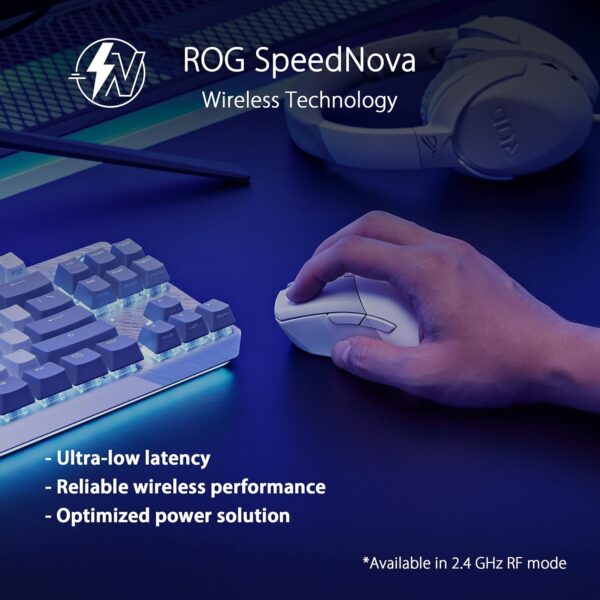 ASUS ROG Falchion RX Low Profile 65% Wireless Gaming Keyboard and ROG Gladius III Wireless Gaming Mouse with 36000 DPI