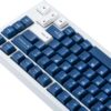Freebird75 Aluminum Mechanical Keyboard, 75% Layout, Wired USB, 82 Keys with Lubricated Linear Switches for Office, Gaming, Mac & Windows PC (White Case with Navy Keycaps)