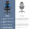 Ergonomic Office Chair with Lumbar Support,360° Rotation,Memory Foam Cushion,and Adjustable Features for Ultimate Comfort During Gaming,Work, and Study.