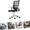 VOSAREA Convenient Gaming Chair Adjustable Height Lifting Office Chair Comfortable Mesh Fabric Smooth Rolling Casters for Home School