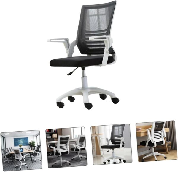 VOSAREA Convenient Gaming Chair Adjustable Height Lifting Office Chair Comfortable Mesh Fabric Smooth Rolling Casters for Home School