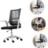 VOSAREA Convenient Gaming Chair Adjustable Height Lifting Office Chair Comfortable Mesh Fabric Smooth Rolling Casters for Home School