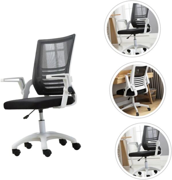 VOSAREA Convenient Gaming Chair Adjustable Height Lifting Office Chair Comfortable Mesh Fabric Smooth Rolling Casters for Home School