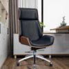 High Back Executive Boss Chair with Lift Swivel Function Comfortable Gaming Chair for Dormitory Work Reading Room(Black)