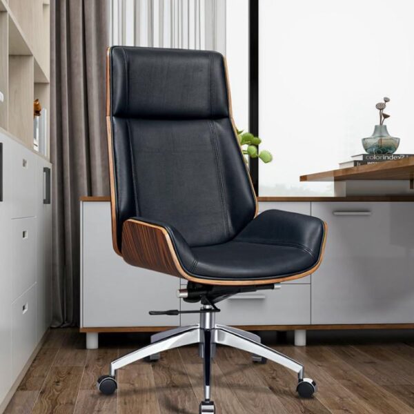 High Back Executive Boss Chair with Lift Swivel Function Comfortable Gaming Chair for Dormitory Work Reading Room(Black)