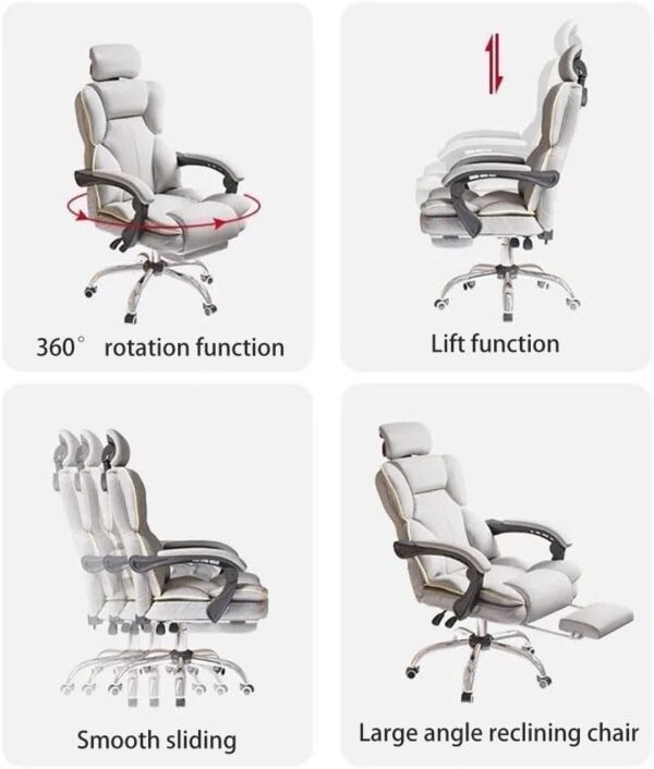 Modern Computer Gaming Chair High Back Leather Executive Desk Chair with Lumbar Support Comfortable Office Chairs with Wheels for Conference Room Study Room