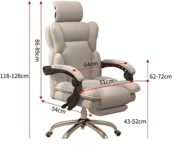 Modern Computer Gaming Chair High Back Leather Executive Desk Chair with Lumbar Support Comfortable Office Chairs with Wheels for Conference Room Study Room