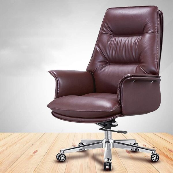 Comfortable High Back Executive Office Chair PU Leather Computer Gaming Chair Ergonomic Swivel Chair with Wheels for Bedroom Working