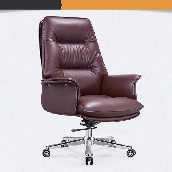 Comfortable High Back Executive Office Chair PU Leather Computer Gaming Chair Ergonomic Swivel Chair with Wheels for Bedroom Working