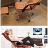 Ergonomic Gaming Office Chair High Back PU Leather Executive Desk Chair Modern Comfort Brown Computer Chair for Home Offices