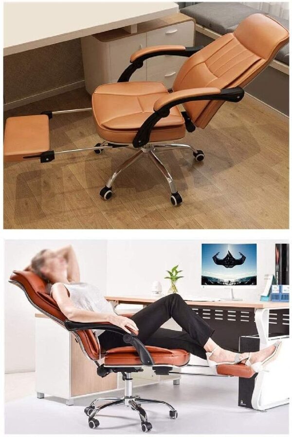 Ergonomic Gaming Office Chair High Back PU Leather Executive Desk Chair Modern Comfort Brown Computer Chair for Home Offices