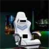 Lounge Chair Gaming Chair Fabric Reclining Chair with Footrest, Adjustable Height, Gray/Blue Sofa