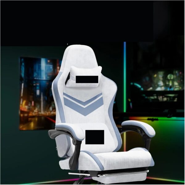 Lounge Chair Gaming Chair Fabric Reclining Chair with Footrest, Adjustable Height, Gray/Blue Sofa