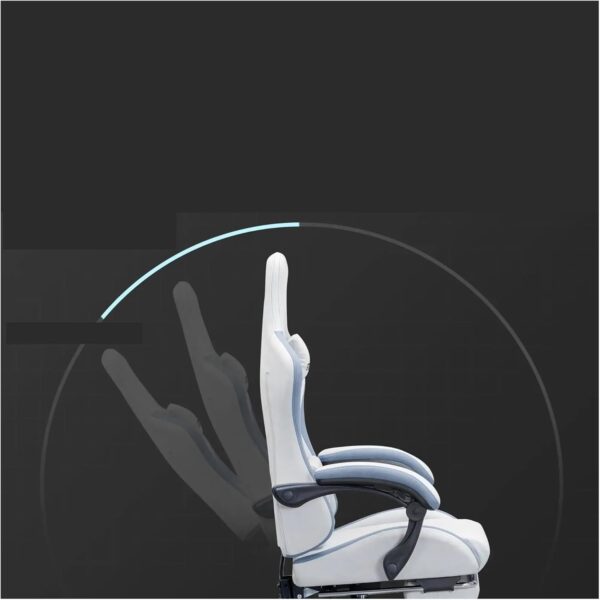 Lounge Chair Gaming Chair Fabric Reclining Chair with Footrest, Adjustable Height, Gray/Blue Sofa