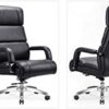 Ergonomic High Back Desk Chair with Retractable Footrest Modern Luxury Leather Computer Gaming Chair(Black)