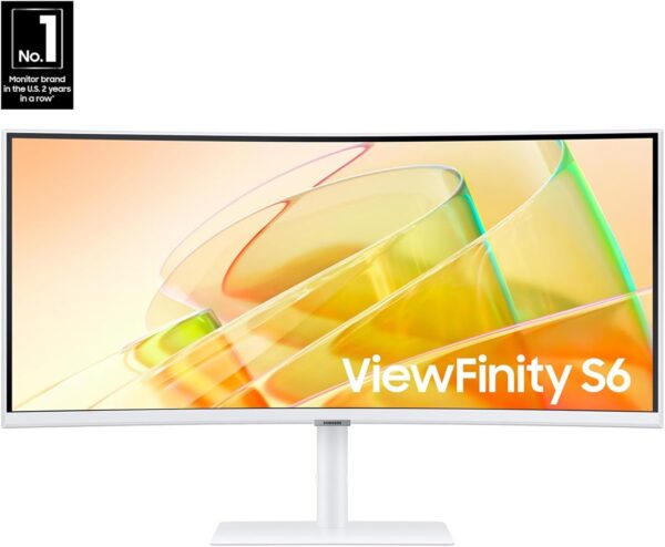 SAMSUNG 34” ViewFinity S65TC Series Ultra-WQHD 1000R Curved Computer Monitor, HDR10, 100Hz, AMD FreeSync, Thunderbolt 4, Height Adjustable Stand, Built-in Speakers, Eye Care, LS34C650TANXGO, 2024