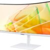 SAMSUNG 34” ViewFinity S65TC Series Ultra-WQHD 1000R Curved Computer Monitor, HDR10, 100Hz, AMD FreeSync, Thunderbolt 4, Height Adjustable Stand, Built-in Speakers, Eye Care, LS34C650TANXGO, 2024