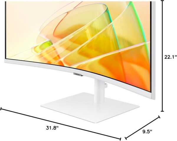 SAMSUNG 34” ViewFinity S65TC Series Ultra-WQHD 1000R Curved Computer Monitor, HDR10, 100Hz, AMD FreeSync, Thunderbolt 4, Height Adjustable Stand, Built-in Speakers, Eye Care, LS34C650TANXGO, 2024