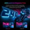 27 Inch Gaming Monitor 240Hz 1440P QHD Computer Monitor, FreeSync G-Sync Compatible, 1ms 2K Gamer Monitor with HDR, 130% sRGB, HDMI DisplayPort, Tilt Adjustable, Eye Care,H27E22S