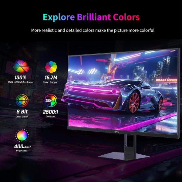27 Inch Gaming Monitor 240Hz 1440P QHD Computer Monitor, FreeSync G-Sync Compatible, 1ms 2K Gamer Monitor with HDR, 130% sRGB, HDMI DisplayPort, Tilt Adjustable, Eye Care,H27E22S