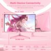 Pink 27 inch Curved Gaming Monitor 180Hz,QHD 1080P,1800R LED Display,Pink Computer Monitor,1ms (MPRT),FreeSync,Eye-Care Technology, DP, HDMI Port for Gaming Home Office,VESA(75mm*75mm)