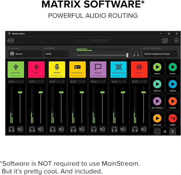 Mackie Mainstream Video Streaming Interface