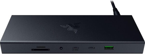 Razer USB 4 Dock: 14 Ports (Type C, Type A, HDMI, DP, Ethernet, SD, 3.5mm) - Dual Monitor Up to 4K 120 Hz - Laptop & Phone Fast Charge - Durable Lightweight Casing - Windows & Mac Compatible - Black