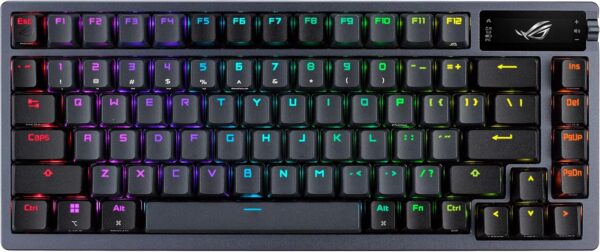 ASUS ROG Azoth 75 Wireless DIY Custom Gaming Keyboard, OLED Display, Gasket-Mount, Three-Layer Dampening, Hot-Swappable Pre-lubed ROG NX Storm Switches & Keyboard Stabilizers, PBT Keycaps, RGB
