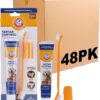 Arm & Hammer for Pets Tartar Control Kit for Dogs Contains Toothpaste, Toothbrush & Fingerbrush Reduces Plaque & Tartar Buildup Safe for Puppies, 3-Piece Kit, Beef Flavor (Pack of 48)