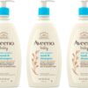 Aveeno Baby Gentle Body Wash & Shampoo with Natural Oat Extract, Tear-Free, Paraben-Free & Phthalate-Free Formula for Baby’s Sensitive Hair & Body, Lightly Scented, 18 fl. oz, 3 Pack