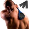 BAKblade 2.0/ELITE PLUS - Back Hair Removal and Body Shaver (DIY), Easy to Use Ergonomic Handle for a Close, Pain-Free Shave, 3 of the Wet or Dry Disposable Razor Blades, Scrubbing Sleeve Included
