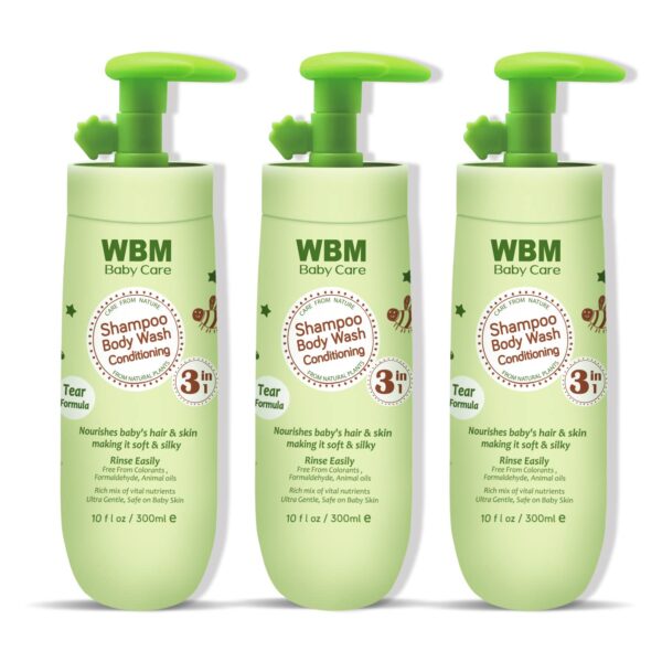 Baby Care 3-in-1 Baby Shampoo, Body Wash & Conditioner, Care From Nature,100% Plant-Based, No Tear Formula, Safe on Babies Skin, Kids Shampoo 300 ml/ 10 fl. Oz