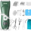 Baby Hair Clippers for Beginners - 13 Pieces Professional Baby Hair Cutting Kit, Silent Hair Clippers Autism with IPX7 Waterproof, Safe Ceramic Blades and LCD Display for Babies & Children & Adults