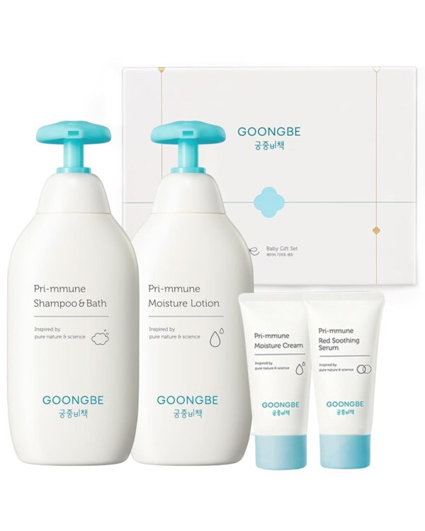 Baby Skin Care Gift Set - Korean Baby Skincare & Bath Time Essentials - Shampoo & Bath, Moisutre Lotion, Cream - Hydrating & Nourishing, 4 Items