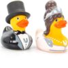 Bride & Groom Rubber Duck (mini) Set Bath Toy by Bud Duck | Elegant Gift Packaging I do! | Child Safe | Collectable
