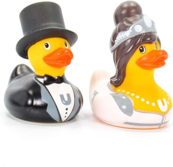 Bride & Groom Rubber Duck (mini) Set Bath Toy by Bud Duck | Elegant Gift Packaging I do! | Child Safe | Collectable