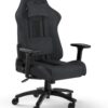 Corsair TC100 Relaxed Gaming Chair - Fabric - Racing-Inspired Design - Lumbar Pillow - Detachable Memory Foam Neck Pillow - Adjustable Seat Height - Adjustable Armrests - Gray and Black