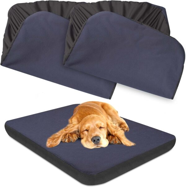Dog Bed Covers Replacement Washable 100% Waterproof Dog Bed Cover 2 Pack Soft Noiseless Dog Bed Sheets for Dog Bed/pet Bed, 44" x 35" Blue