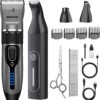 Dog Clippers Grooming Kit Hair Clipper -4 in 1Low Noise -Rechargeable-Cordless Quiet Paw Trimmer Nail Grinder, Trimmer Grooming for Thick Hair&Coats,Pet Shaver for Small and Large Dogs Cats