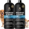 Dog Shampoo and Conditioner Set for Itchy Skin, Allergies & Odor – 2-in-1 Calming Formula with Lavender, Rosemary & Biotin – Moisturizing & Detangling – Safe for Puppies & All Breeds – 16 oz x 2