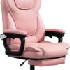 Ergonomic Executive Gaming Office Chair High Back Design with Footrest Lumbar Support Task Chair for Work and Gaming(Pink)