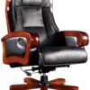 Ergonomic Office Chair Adjustable Height PU Leather Computer Desk Chair with 360 Swivel Reclining Backrest and Lumbar Support for Home Office Gaming