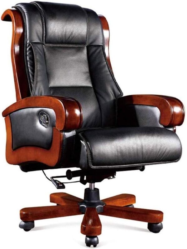 Ergonomic Office Chair Adjustable Height PU Leather Computer Desk Chair with 360 Swivel Reclining Backrest and Lumbar Support for Home Office Gaming